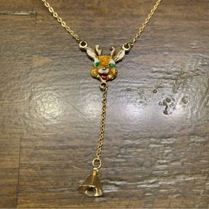 👑5 for $10 jewelry sale faux gold reindeer drop necklace